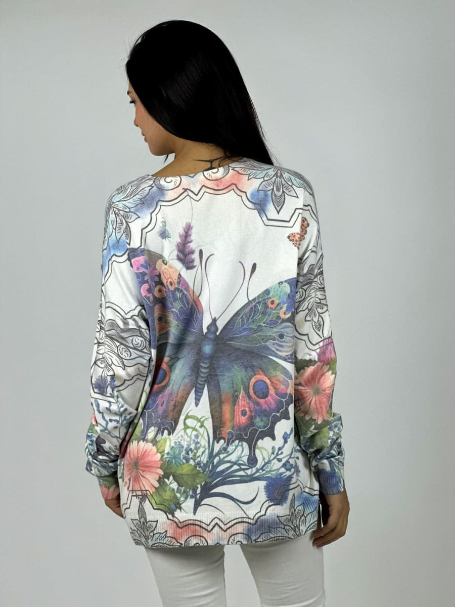 Sweater Spandex Maripos Brillante con Flores A1-243