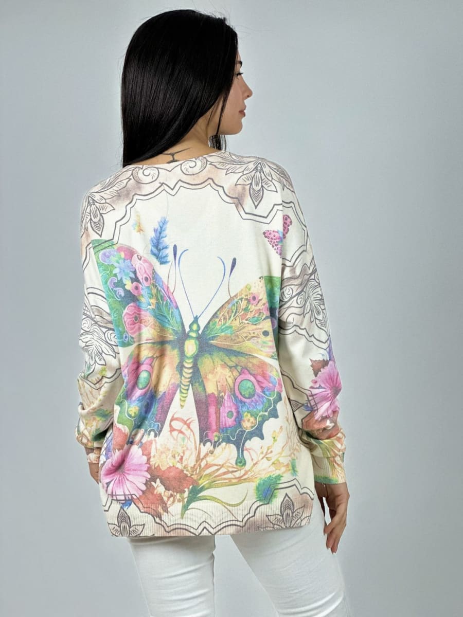 Sweater Spandex Maripos Brillante con Flores A1-247