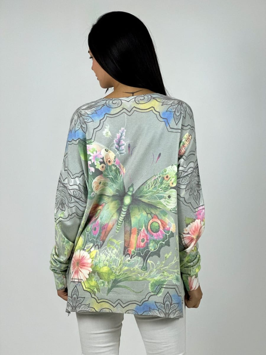 Sweater Spandex Maripos Brillante con Flores A1-2413