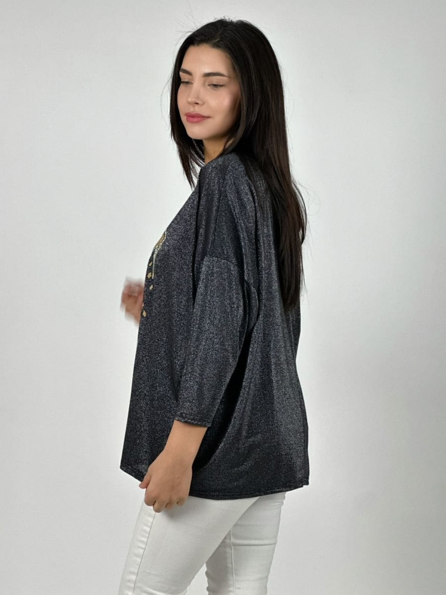 Polera Acetato LOVE Print con Corazones A1-83