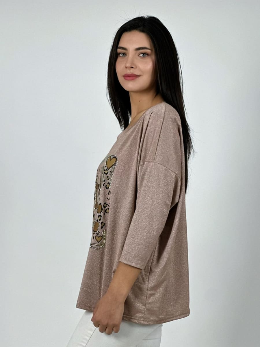 Polera Acetato LOVE Print con Corazones A1-88