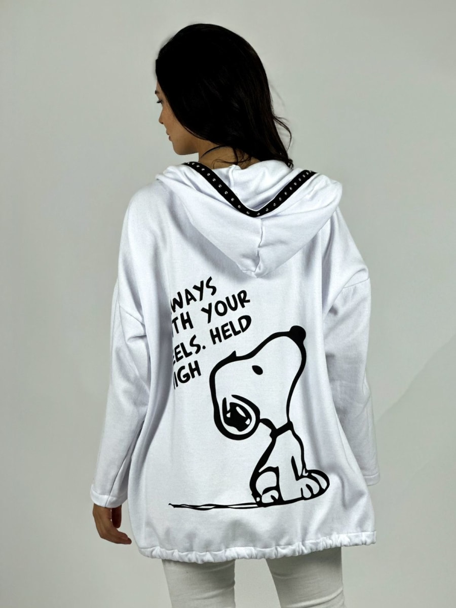 Poleron Algodon Cierre Always Dorso Snoopy A3-7615