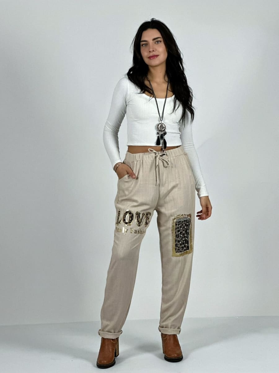 Jogger Lino Cuadro LOVE Print A1-339