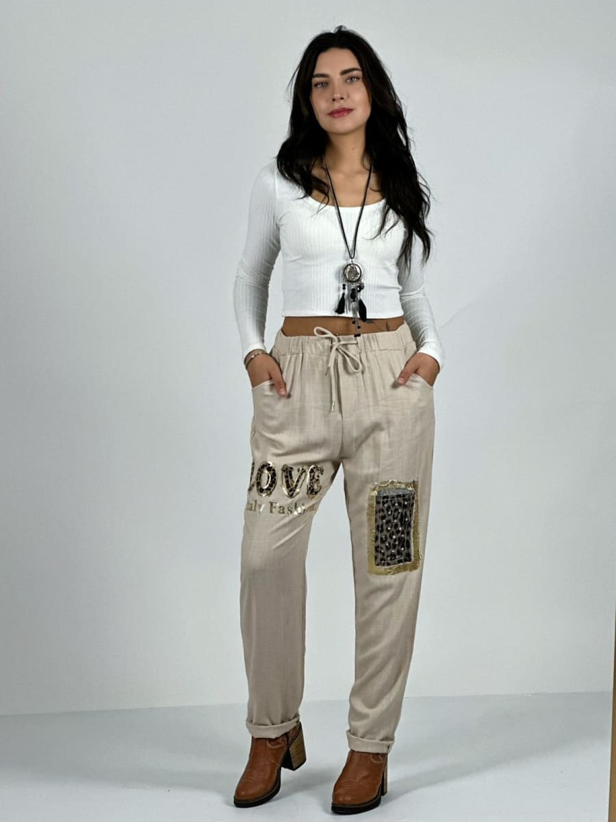 Jogger Lino Cuadro LOVE Print A1-3310