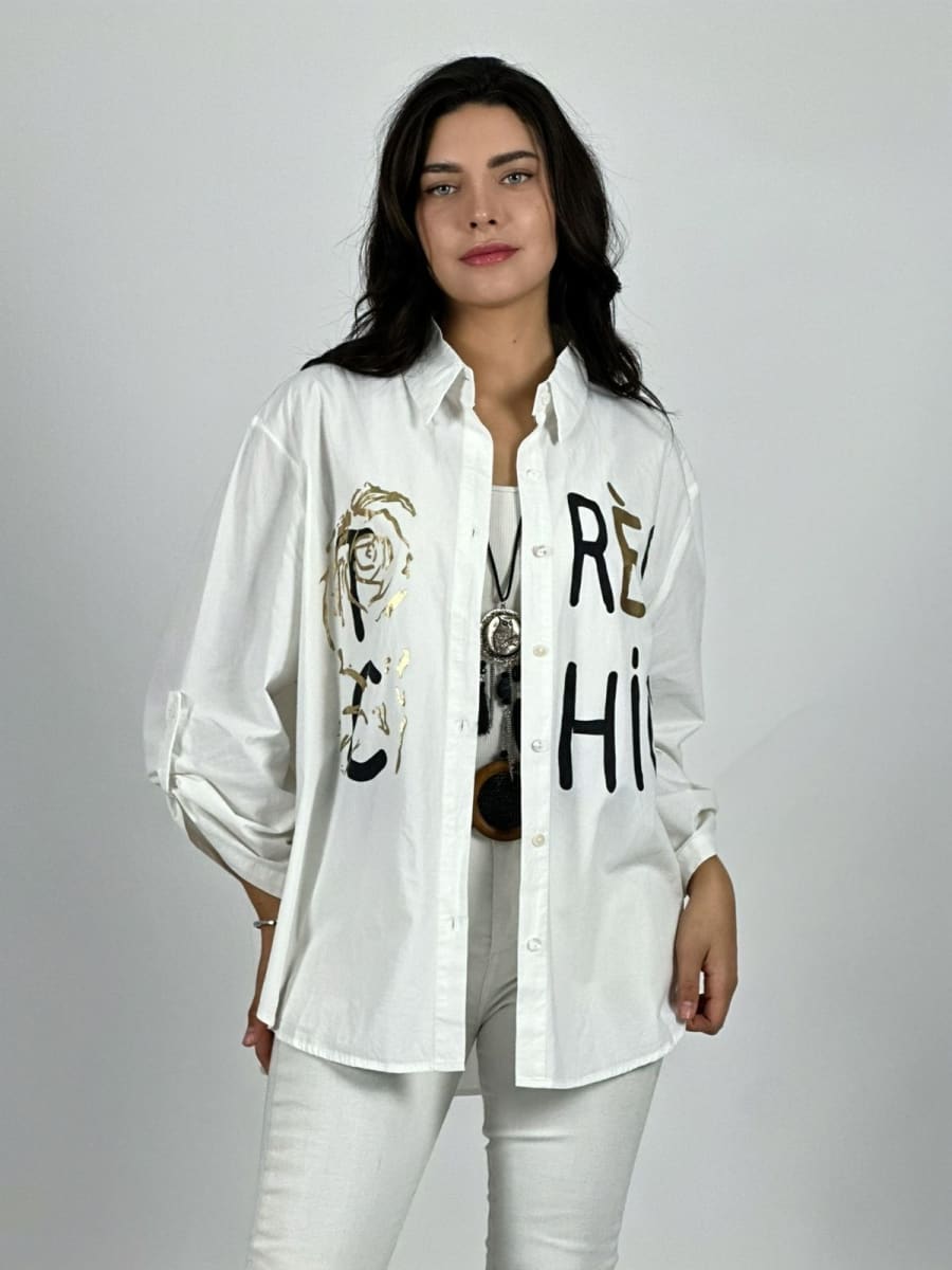 Blusa Gabardina con Letras A1-248