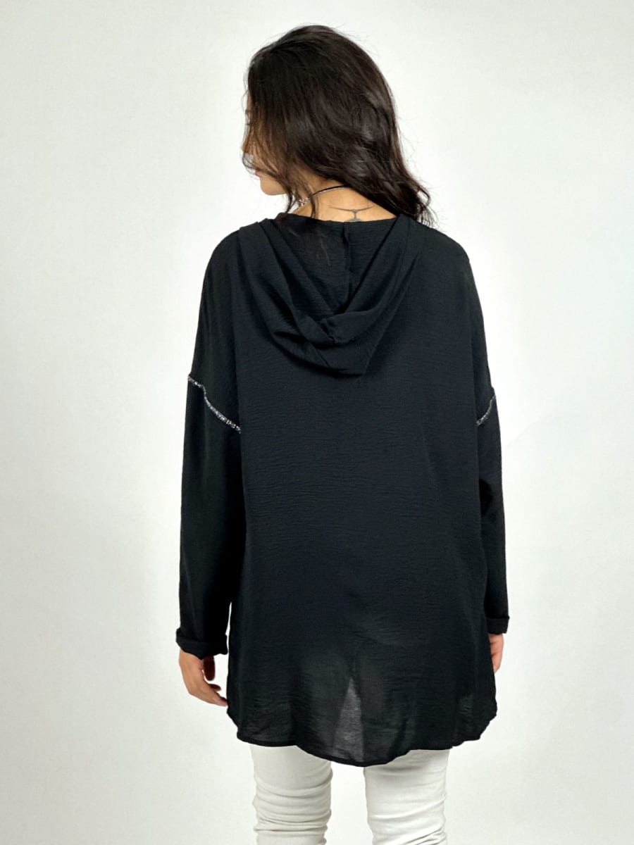 Polera Crepe Triple Corazon Lentejuelas A1-224