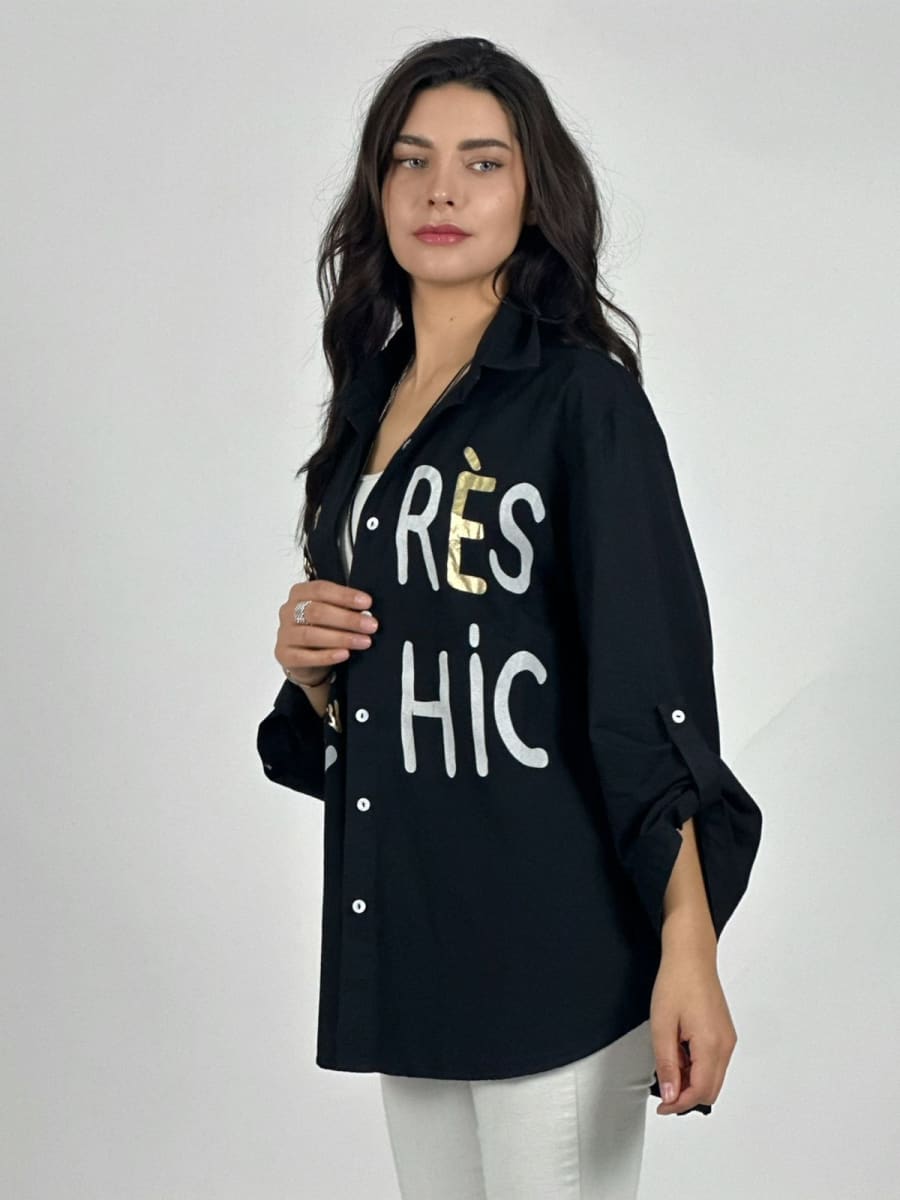Blusa Gabardina con Letras A1-245
