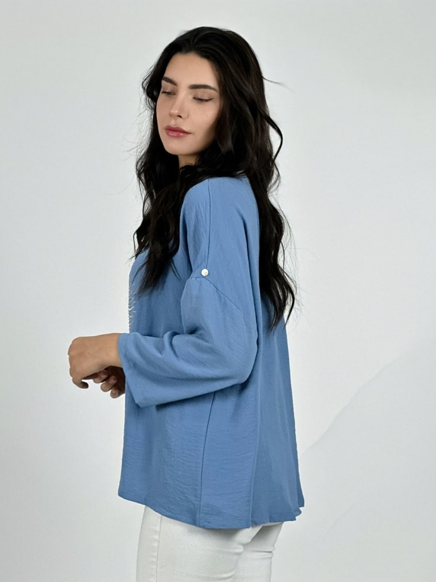 Polera Lino Corazon Print Con Brillos A1-396