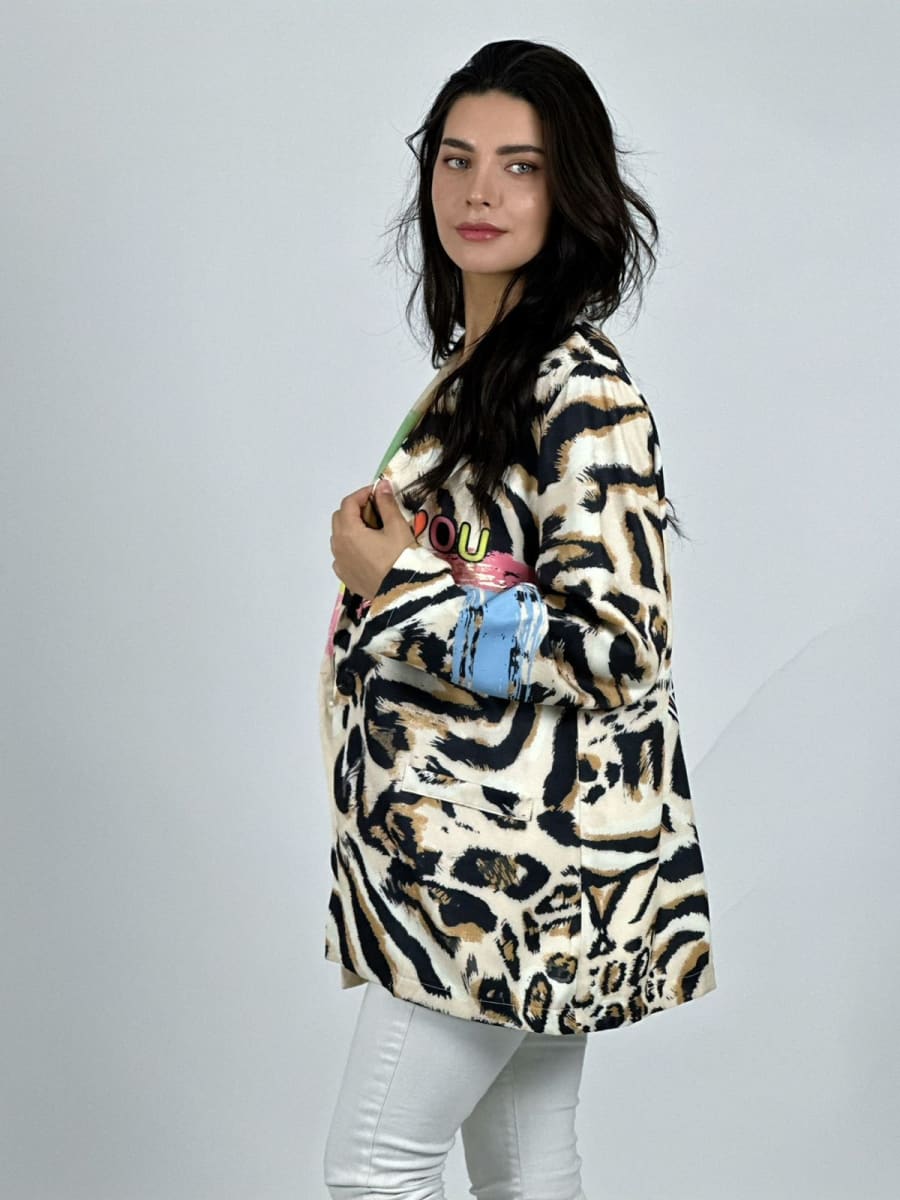 Blazer Mitad print y Corazones A1-27