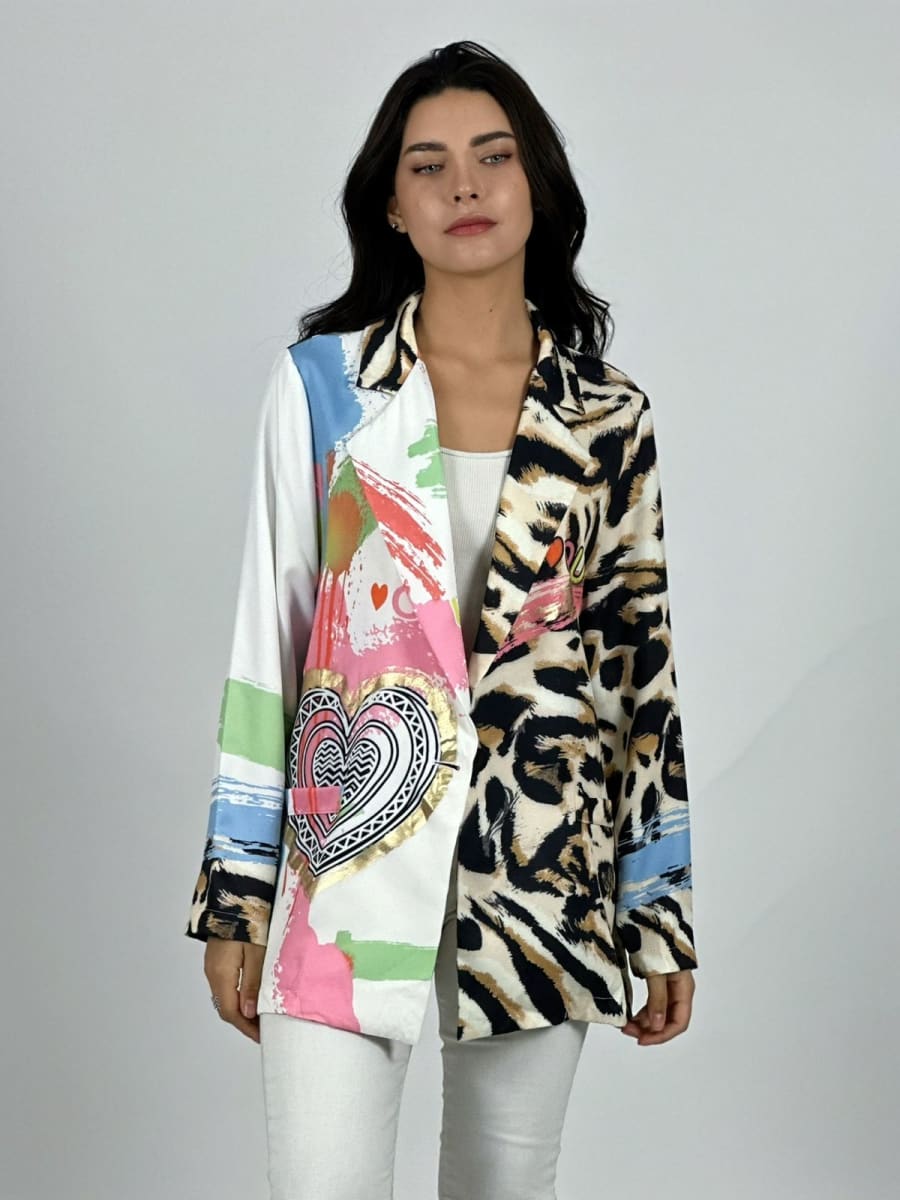 Blazer Mitad print y Corazones A1-21