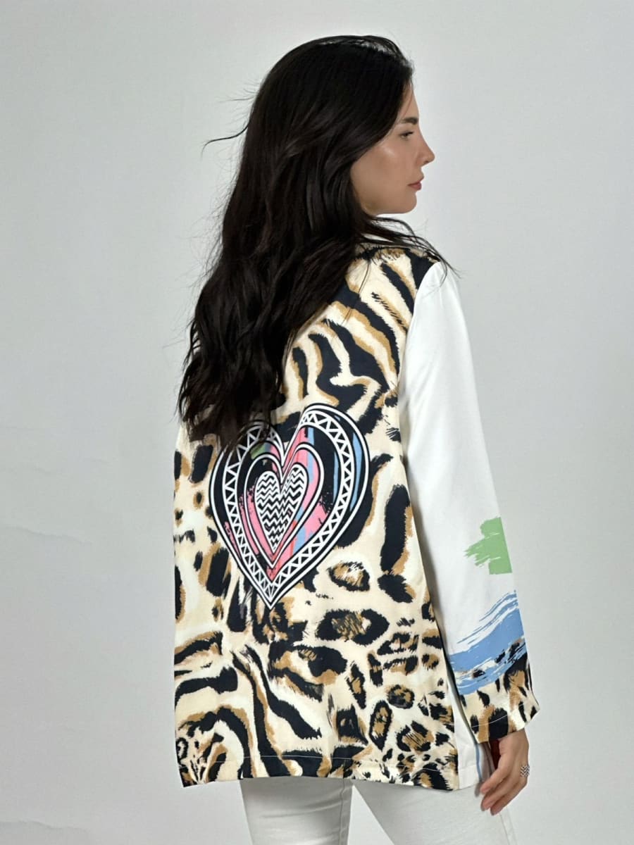 Blazer Mitad print y Corazones A1-22