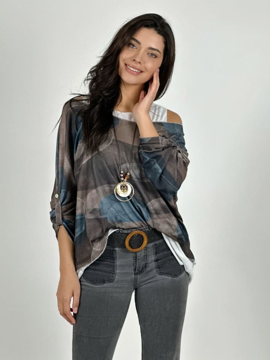 Polera Doble con Collar Diseños Ovalados A1-231