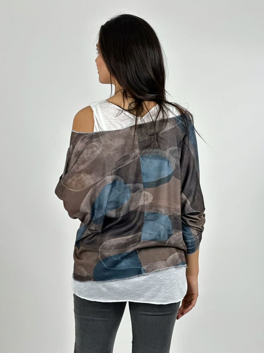 Polera Doble con Collar Diseños Ovalados A1-233