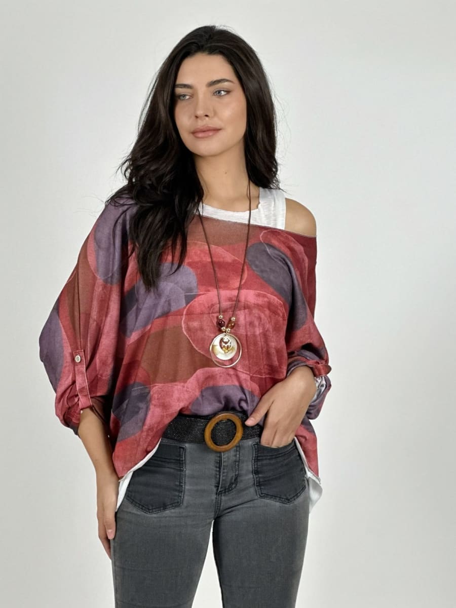 Polera Doble con Collar Diseños Ovalados A1-237