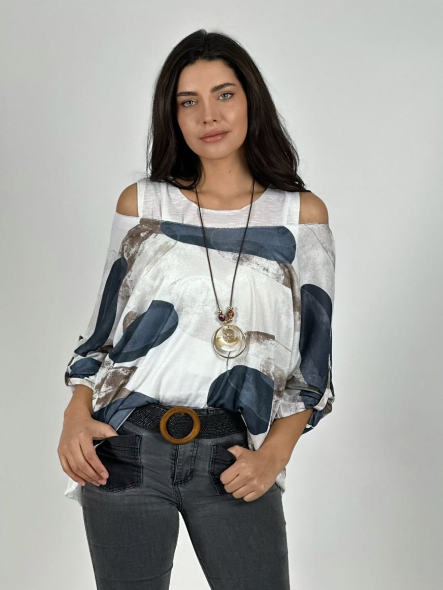 Polera Doble con Collar Diseños Ovalados A1-234
