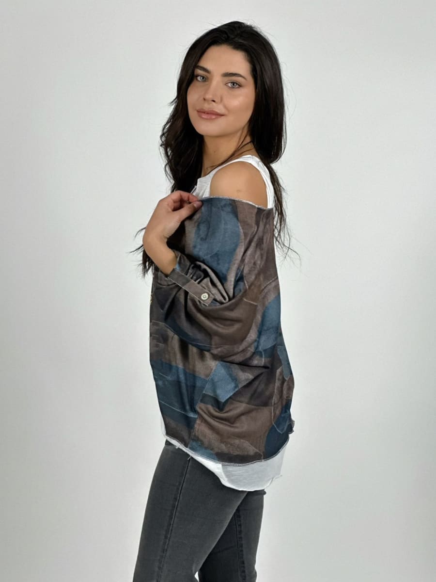 Polera Doble con Collar Diseños Ovalados A1-232