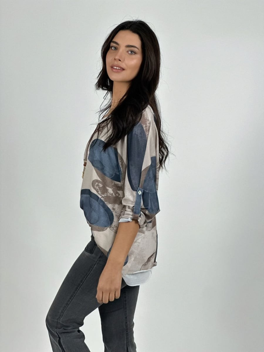 Polera Doble con Collar Diseños Ovalados A1-2311