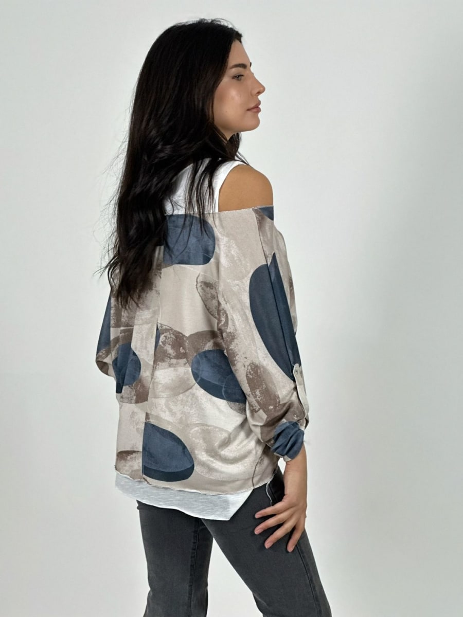 Polera Doble con Collar Diseños Ovalados A1-2312