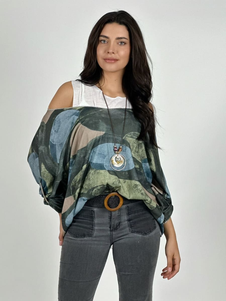 Polera Doble con Collar Diseños Ovalados A1-2313