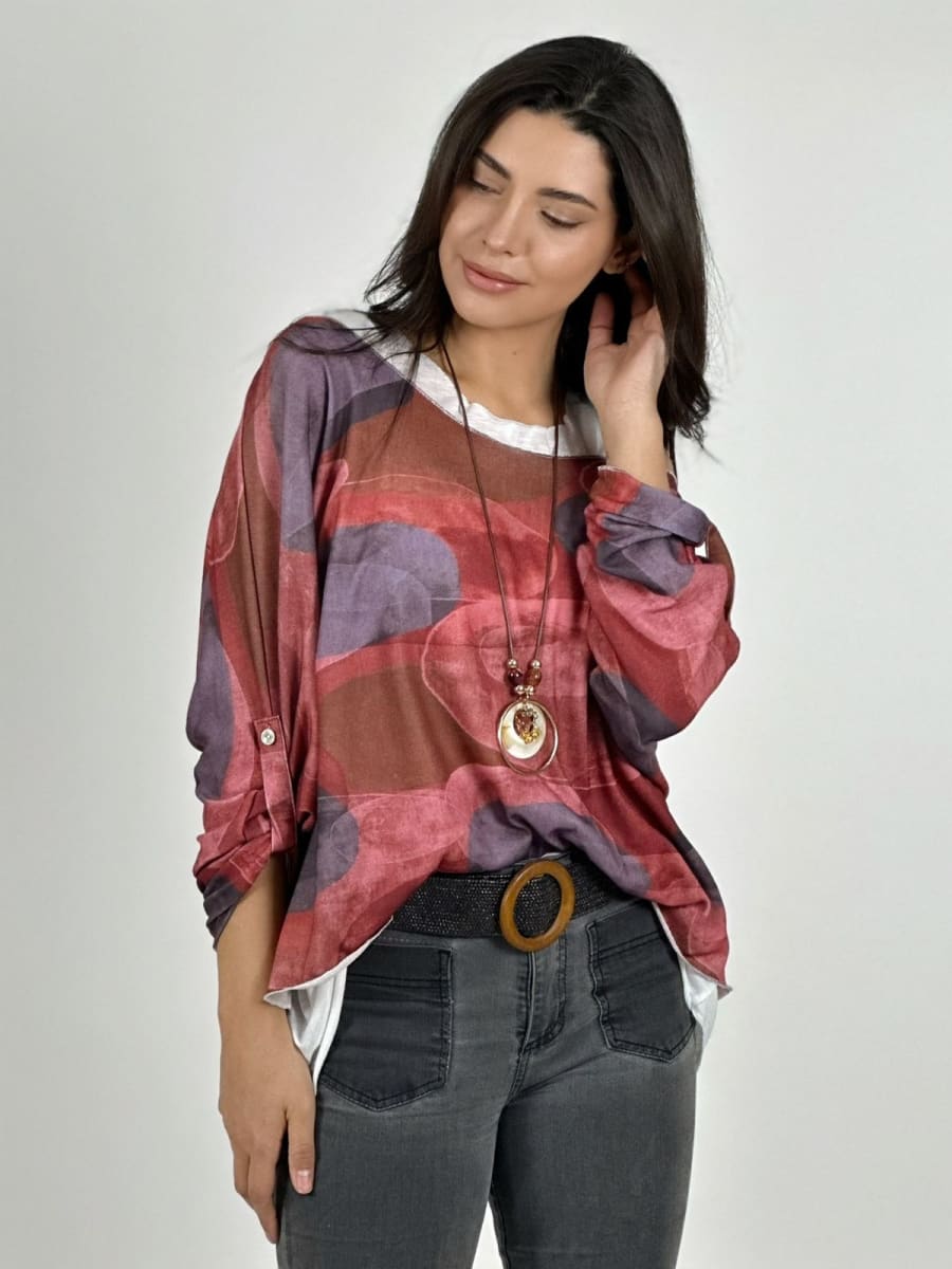 Polera Doble con Collar Diseños Ovalados A1-238