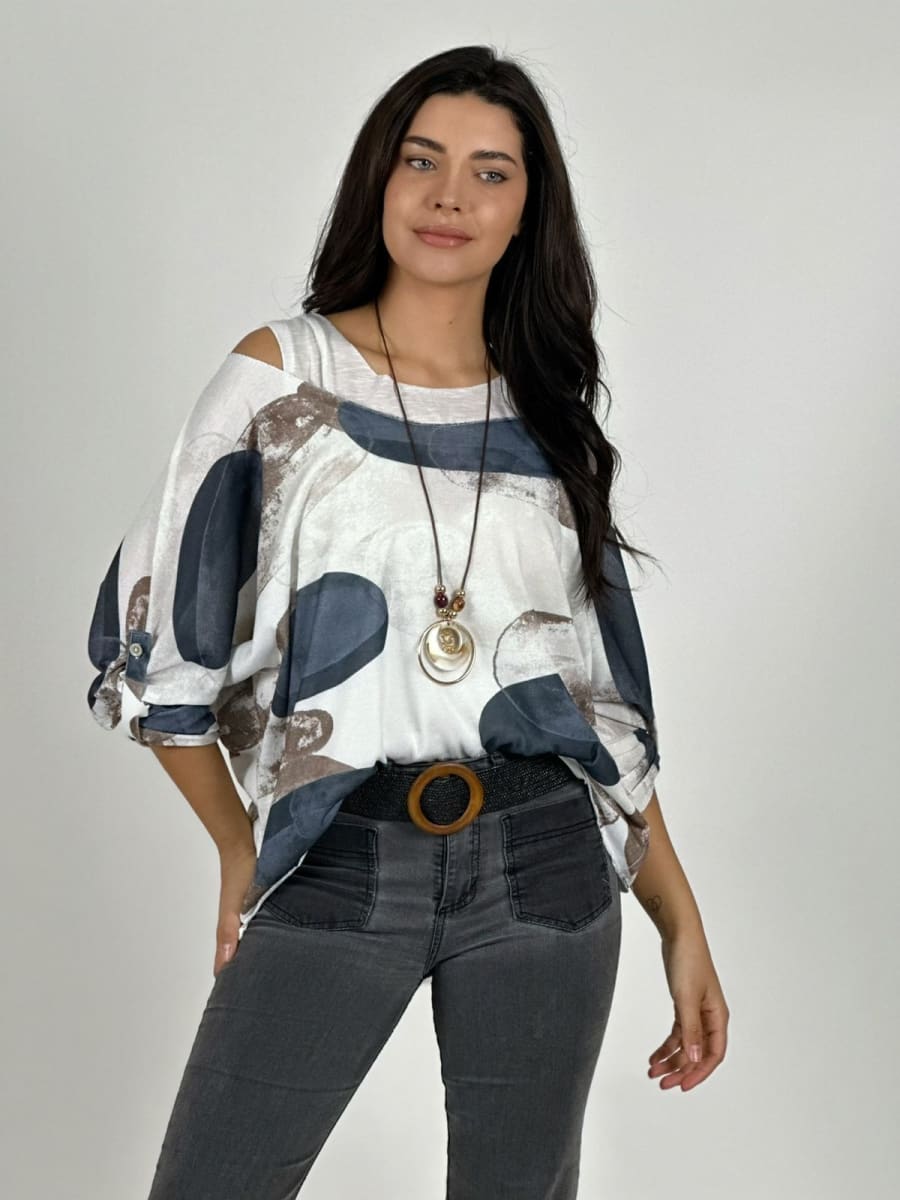 Polera Doble con Collar Diseños Ovalados A1-235