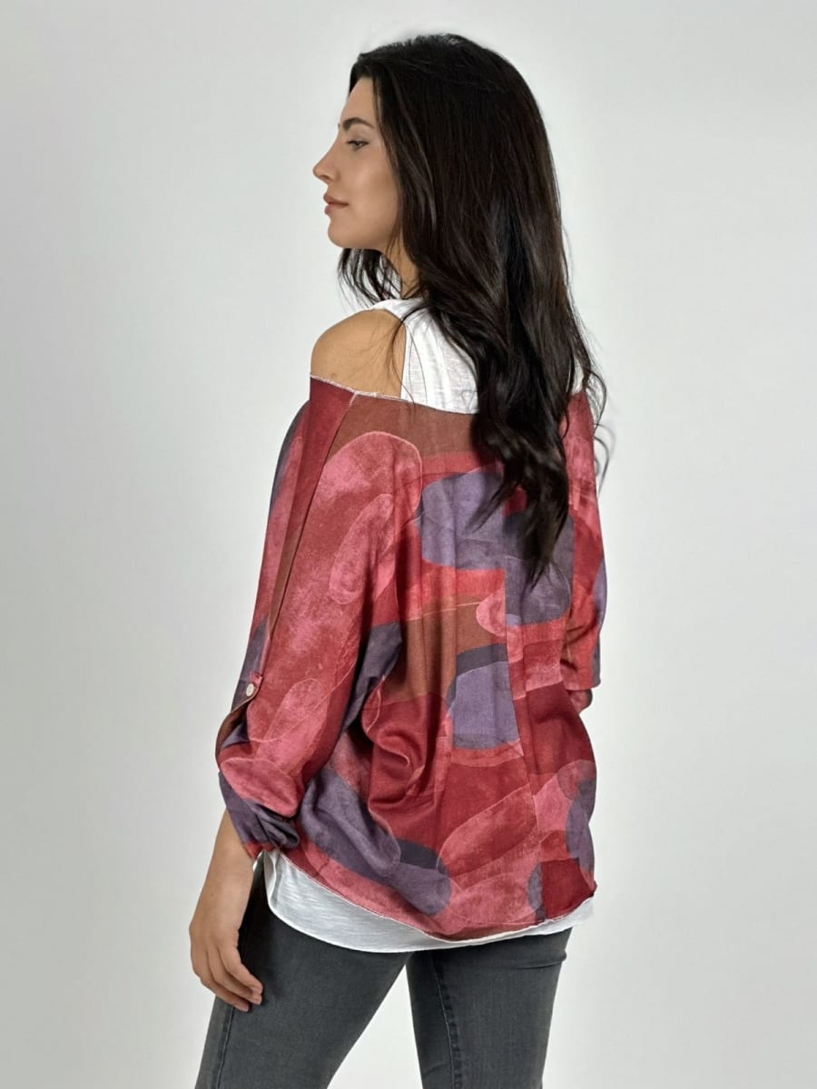 Polera Doble con Collar Diseños Ovalados A1-239