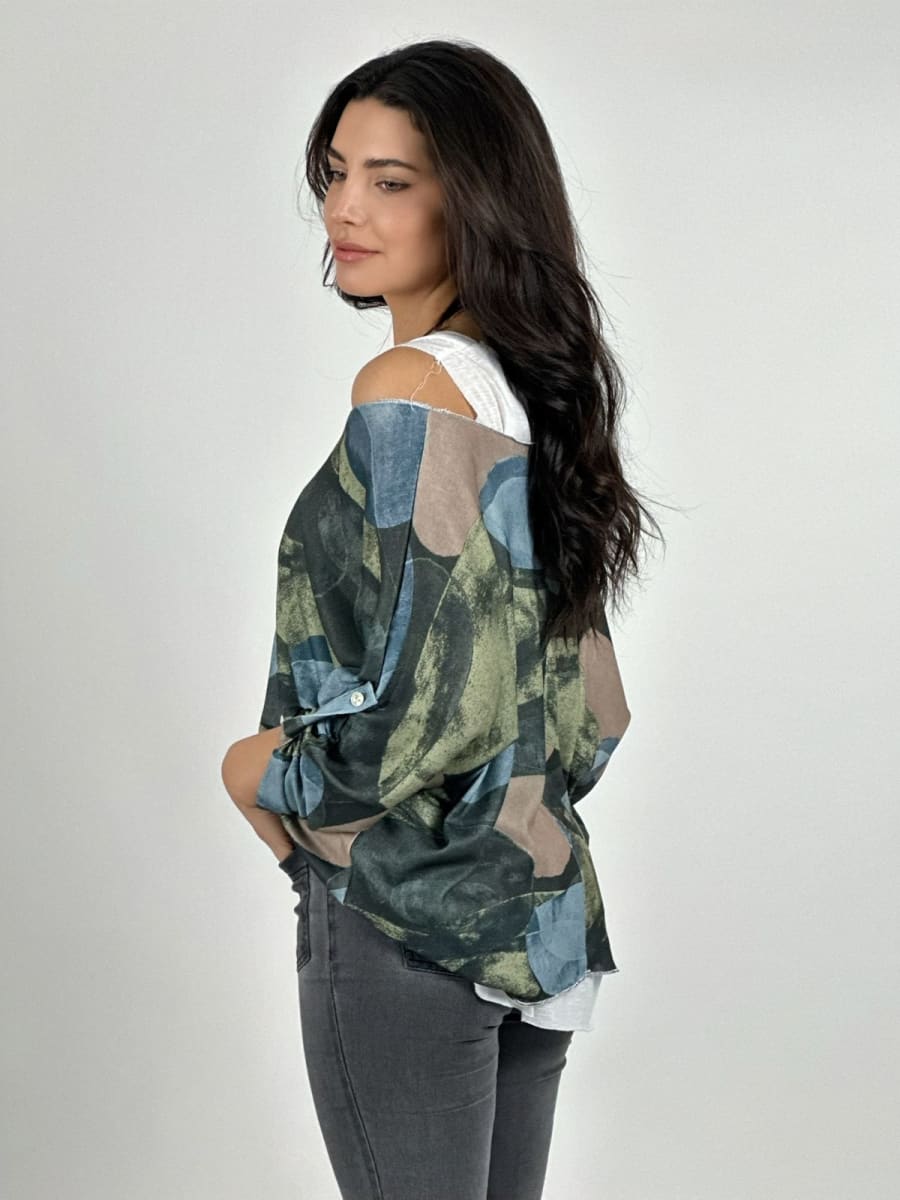 Polera Doble con Collar Diseños Ovalados A1-2314