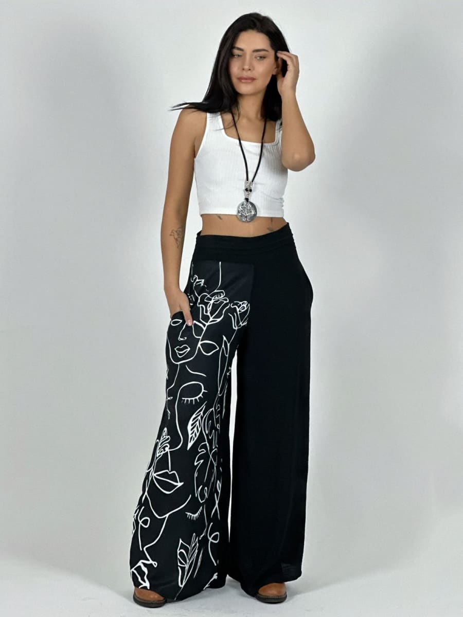 Palazzo Tela Cey Rostros con Hojas A3-65/6814