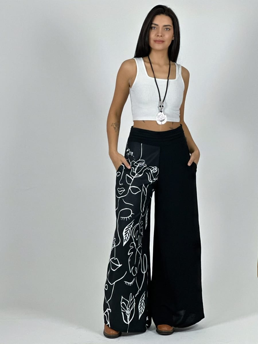 Palazzo Tela Cey Rostros con Hojas A3-65/6813