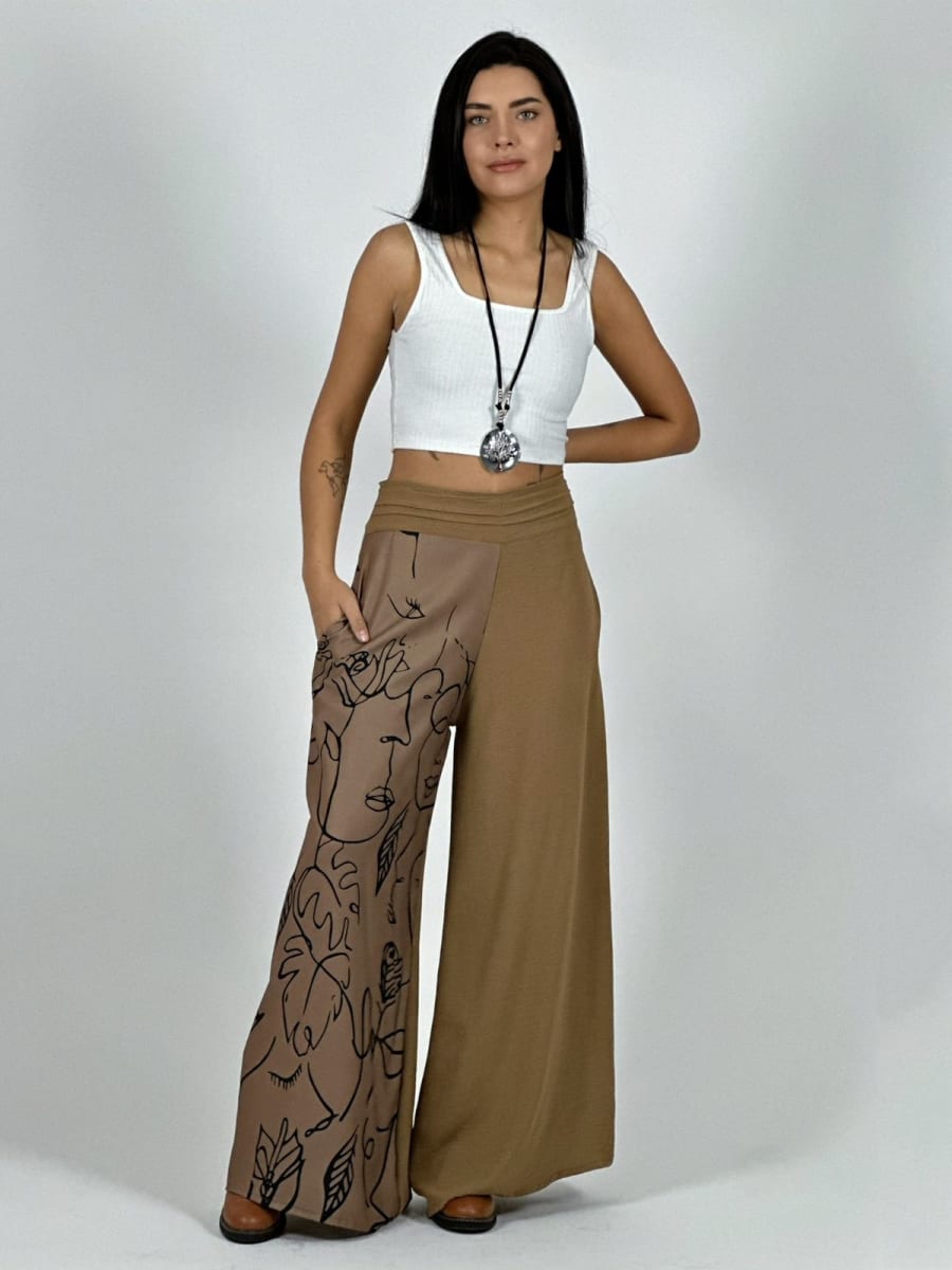 Palazzo Tela Cey Rostros con Hojas A3-65/6811