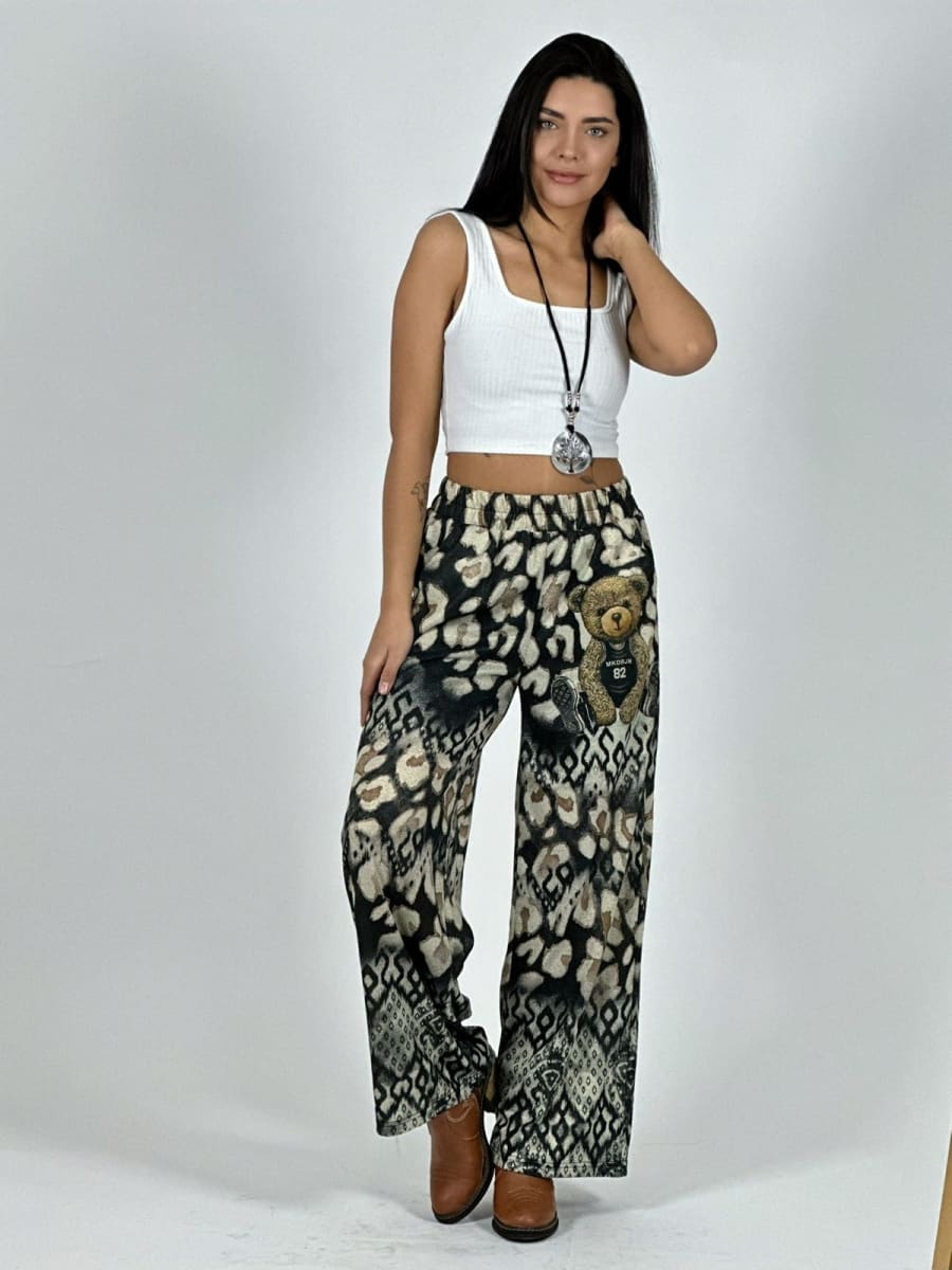 Pantalon Boho Manchas con Osito A1-367