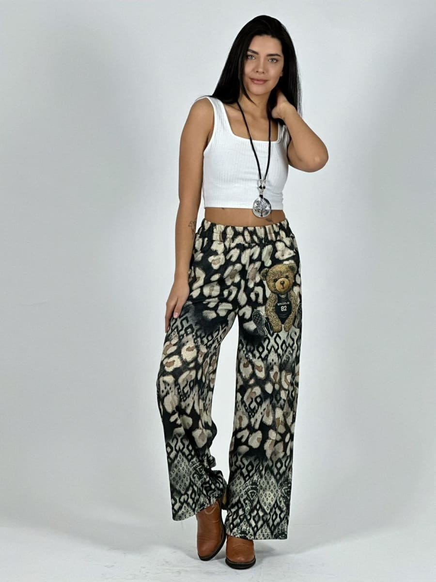 Pantalon Boho Manchas con Osito A1-369