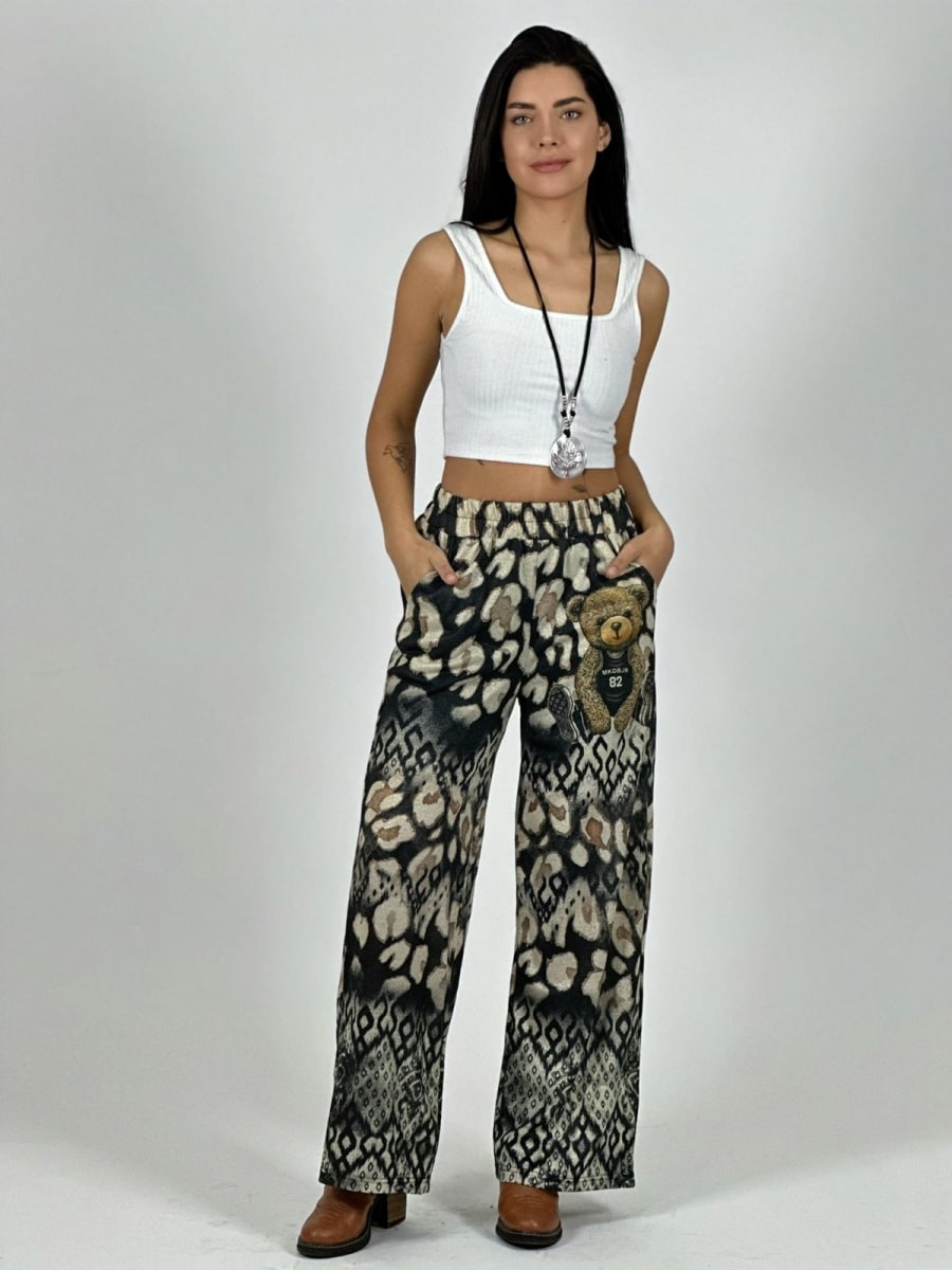 Pantalon Boho Manchas con Osito A1-368