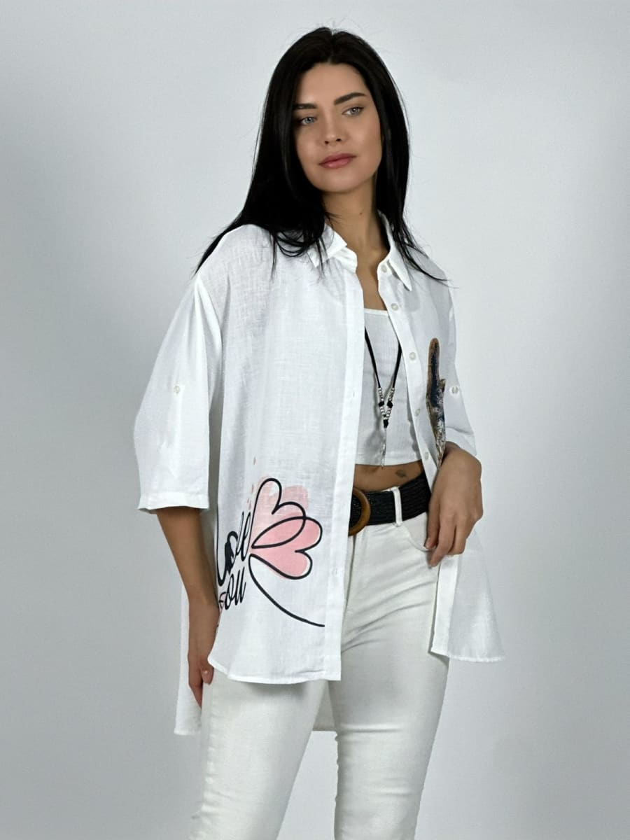 Blusa Lino Corazon Love Print A1-92