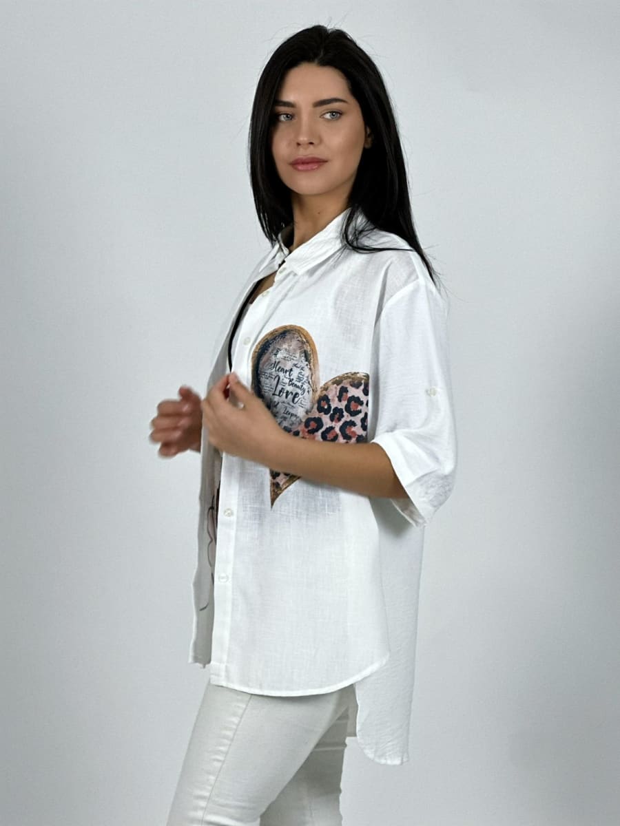 Blusa Lino Corazon Love Print A1-93
