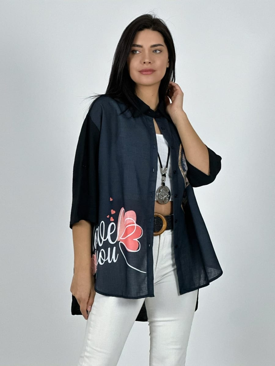 Blusa Lino Corazon Love Print A1-95