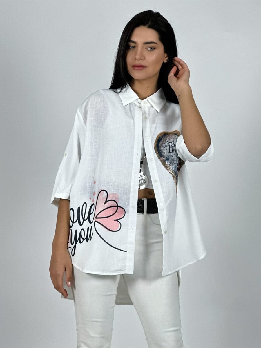 Blusa Lino Corazon Love Print A1-91
