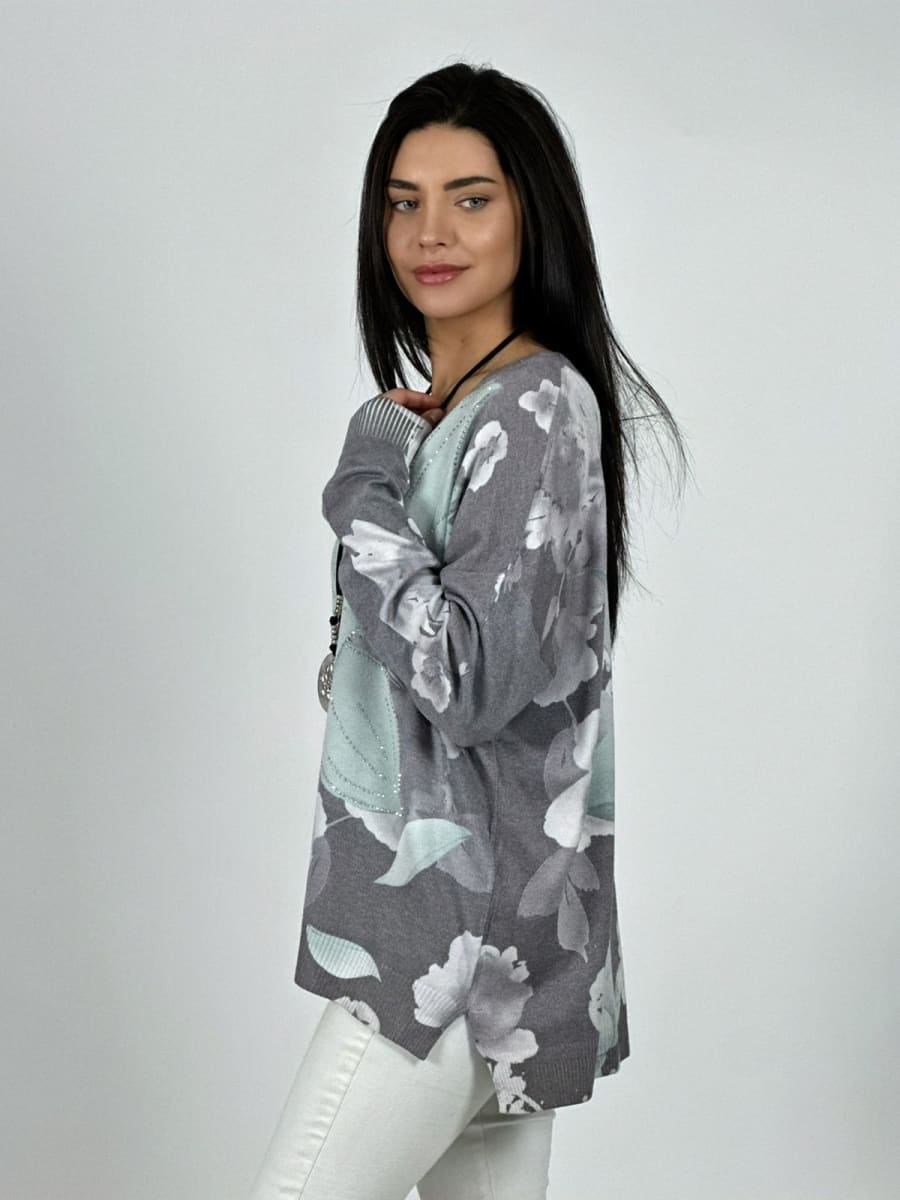 Sweater Spandex Flor de Loto Brillos A4-923