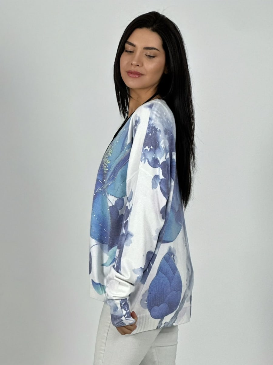 Sweater Spandex Flor de Loto Brillos A4-926