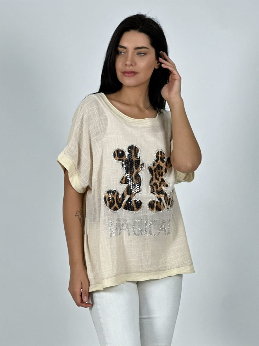 Polera Lino MAGICAL Mickey Print A1-105