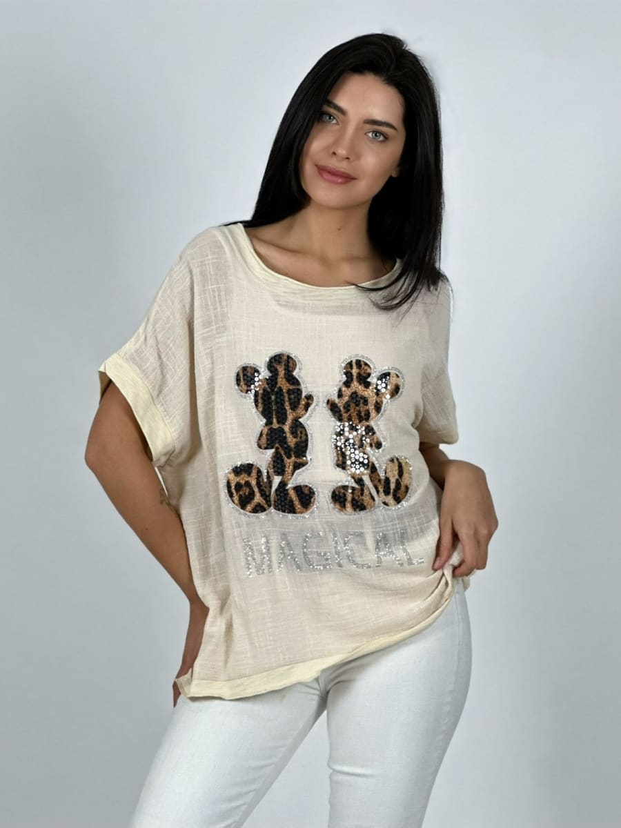 Polera Lino MAGICAL Mickey Print A1-104