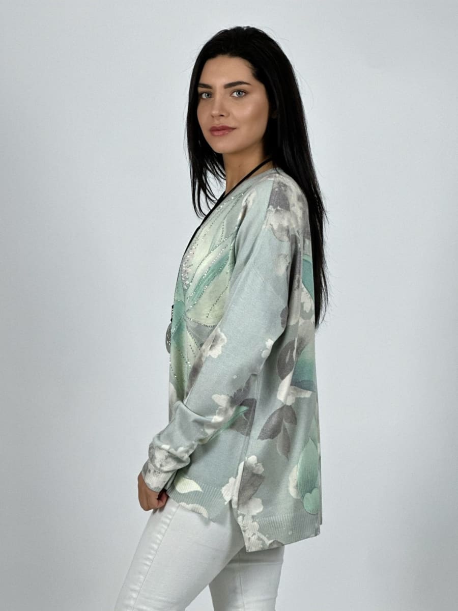 Sweater Spandex Flor de Loto Brillos A4-9212