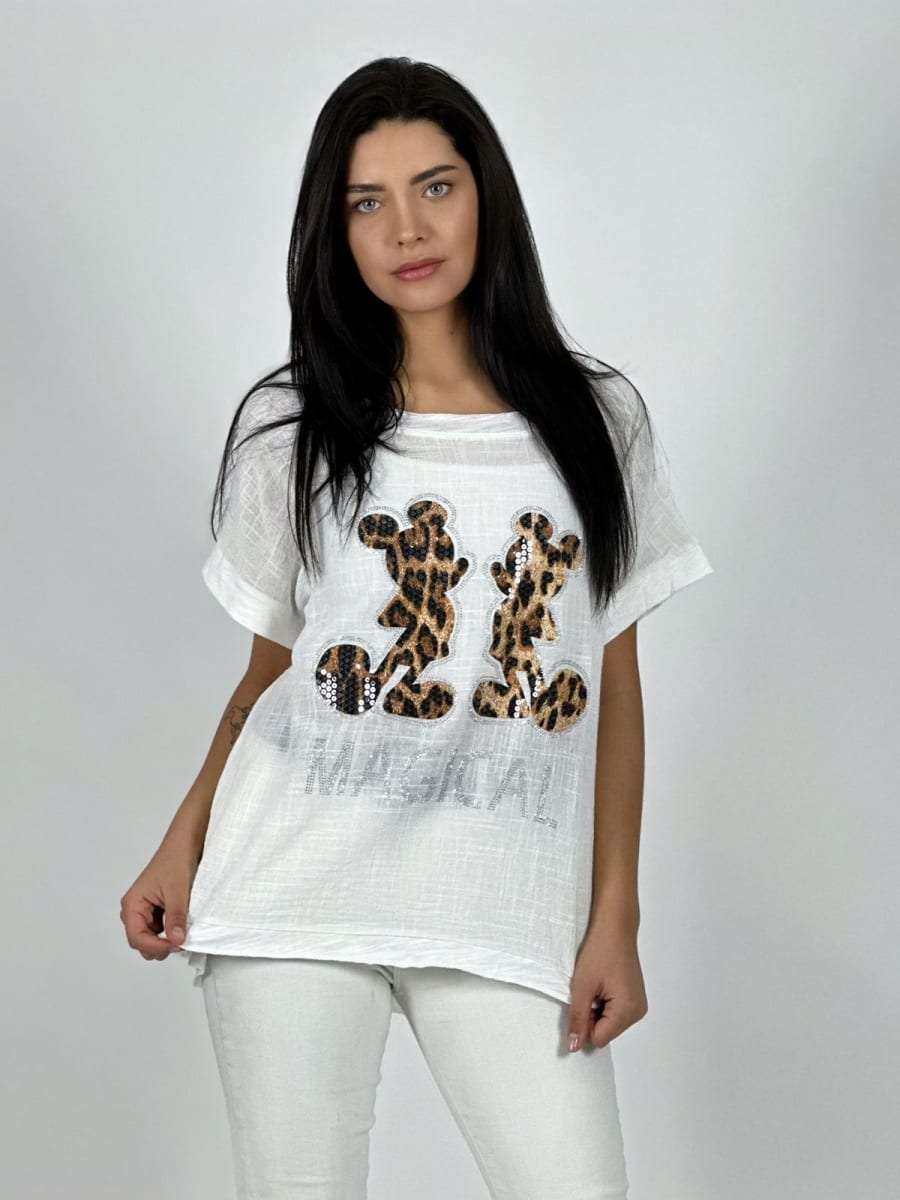 Polera Lino MAGICAL Mickey Print A1-1010