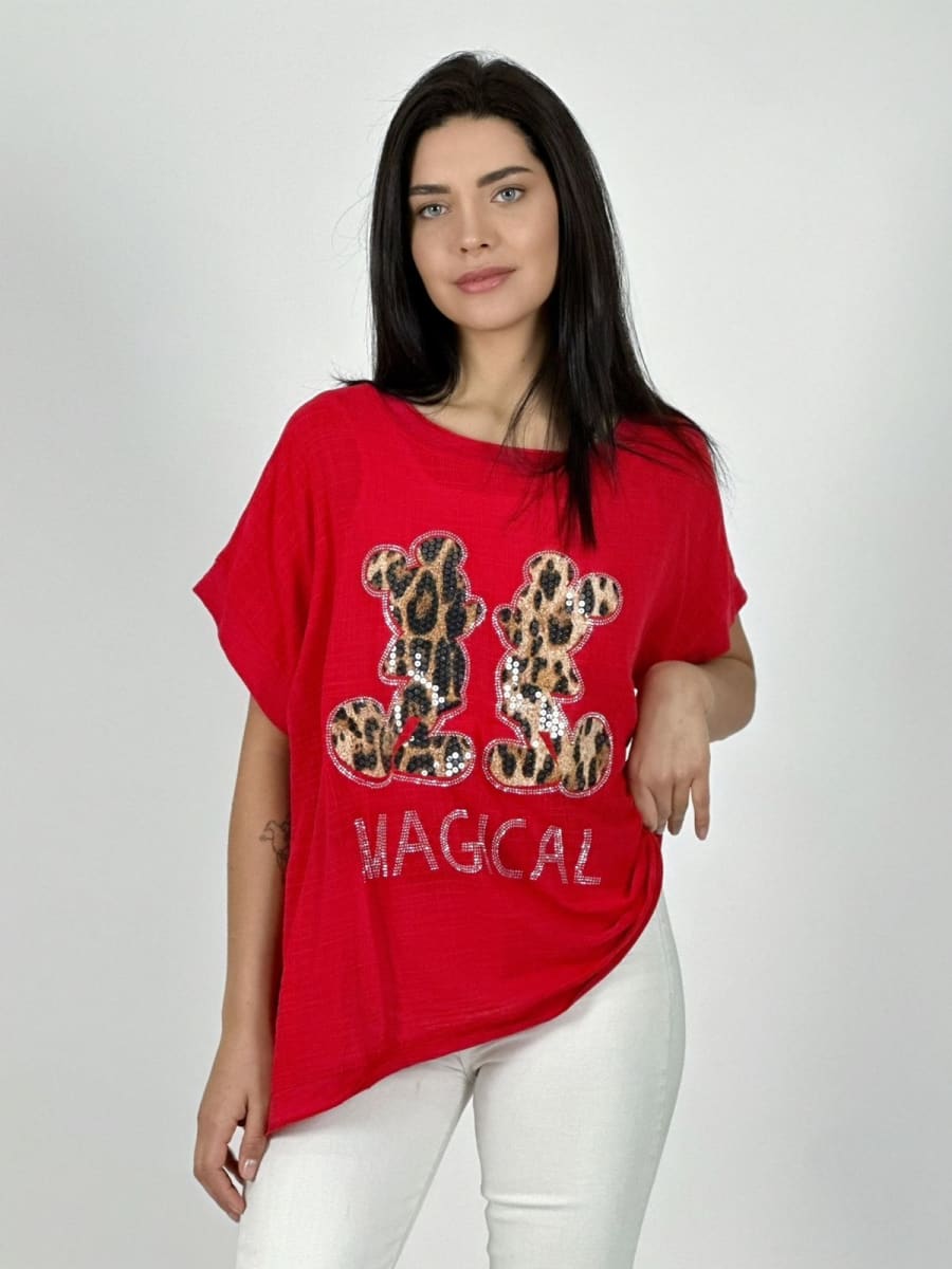 Polera Lino MAGICAL Mickey Print A1-1013
