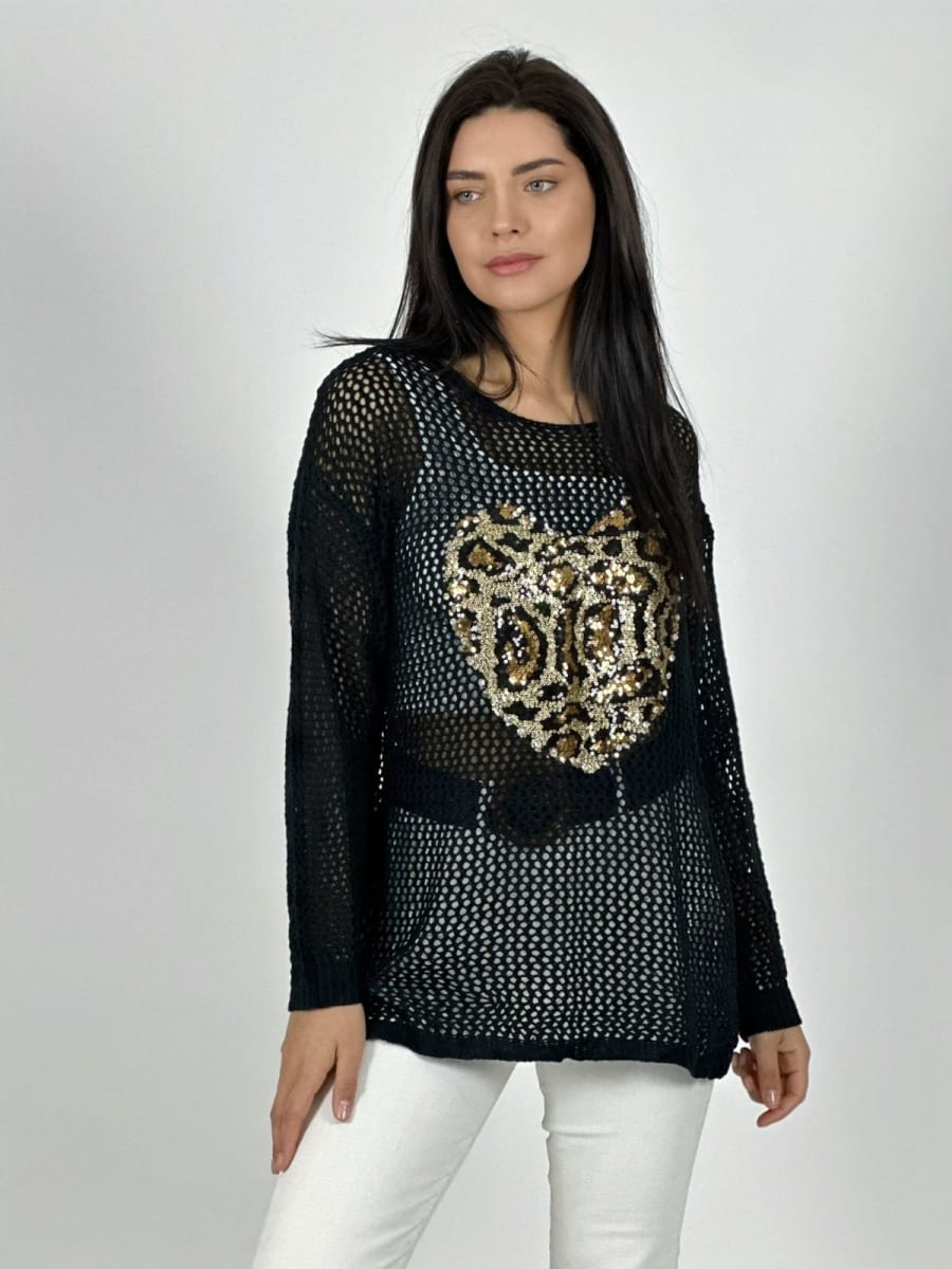 Polera Hilo Broderi Corazon Print A4-922