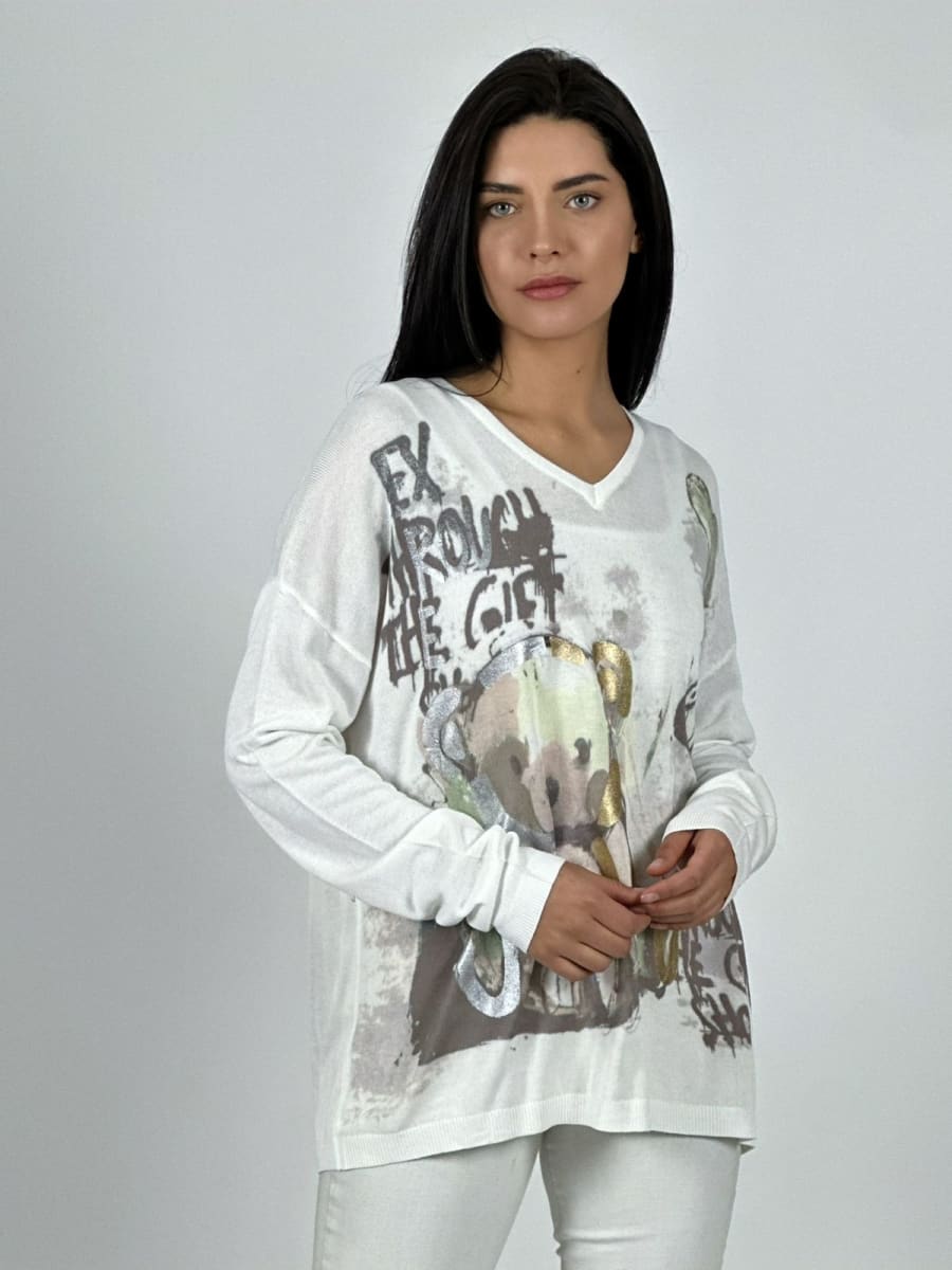 Sweater Hilo Oso Manchas Brillo A4-901