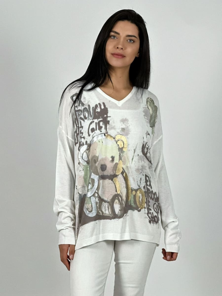 Sweater Hilo Oso Manchas Brillo A4-902