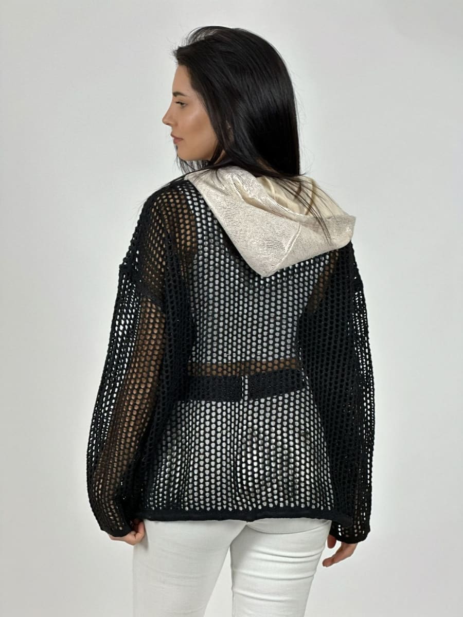 Polerón Hilo con Cierre Flores Brillantes A3-774