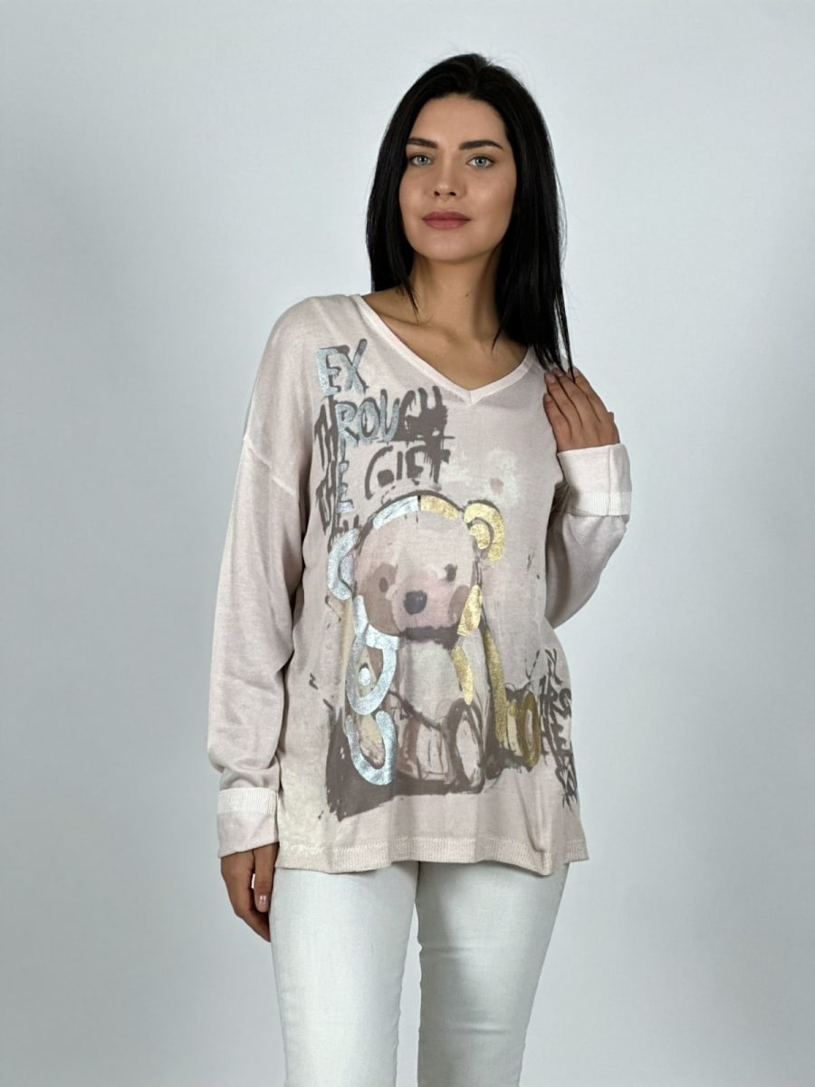 Sweater Hilo Oso Manchas Brillo A4-905