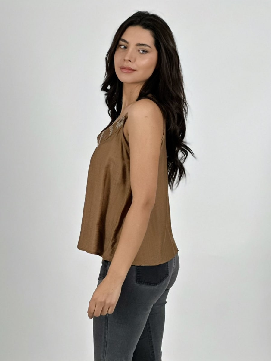 Polera Lino Lencera Bordes Boho A1-326
